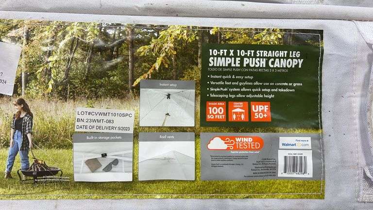 AS IS - (3) OZARK TRAIL 10FTx10FT SIMPLE PUSH CANOPIES IN BAGS
