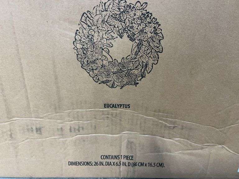 26" HARVEST WREATH IN BOX - EUCALYPTUS