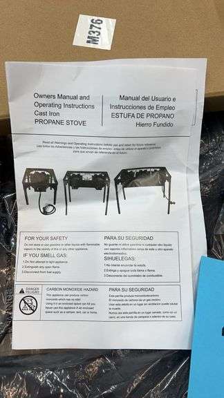 CAST IRON PROPANE STOVE W/ BOX