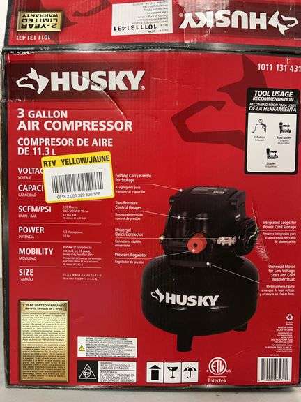 HUSKY 3 GAL AIR COMPRESSOR IN BOX