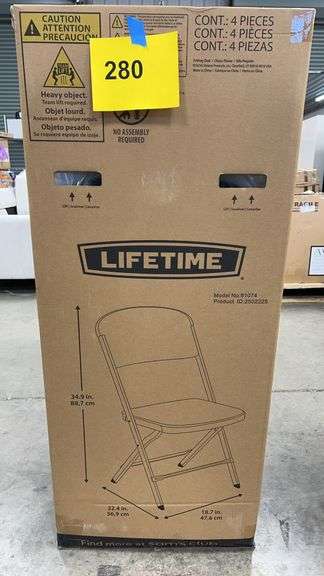 (4) LIFETIME FOLDING CHAIRS IN BOX - WHITE
