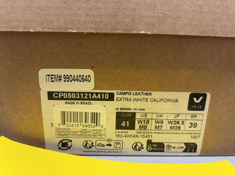 WOMENS VEJA CAMPO LEATHER SHOES - SIZE 10