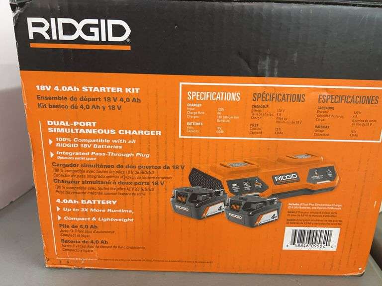 RIDGID 18V 4.0AH STARTER KIT IN BOX