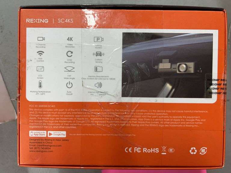 REXING DASH CAM IN BOX