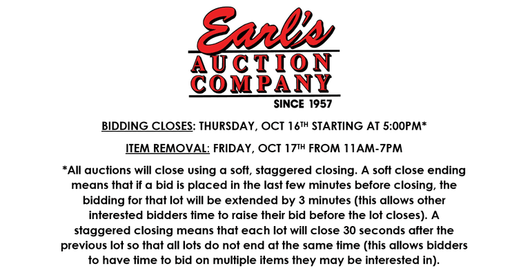 ENDS THURSDAY! ONLINE AUCTION 10/10-10/16 (BLUE)