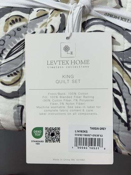 LEVTEX HOME KING TAMSIN QUILT SET
