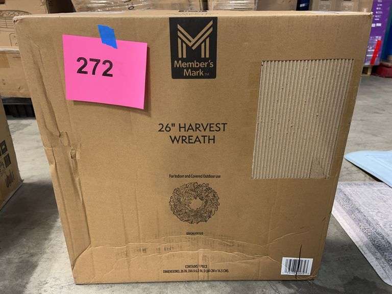 26" HARVEST WREATH IN BOX - EUCALYPTUS