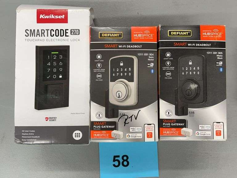 (3) ELECTRONIC LOCKS IN BOXES - DEFIANT & KWIKSET