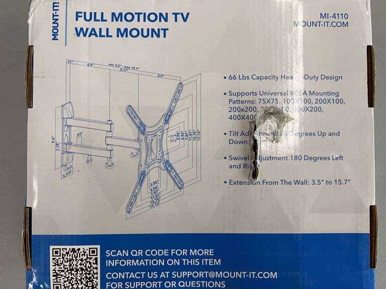 MOUNT IT FULL MOTION TV WALL MOUNT IN BOX