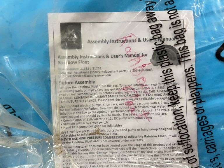 (4) RAINBOW POOL FLOATS