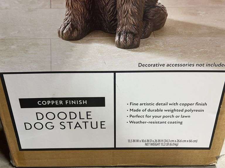 DOODLE DOG STATUE IN BOX - COPPER