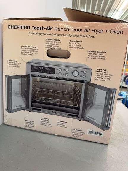CHEFMAN TOAST-AIR FRENCH DOOR AIR FRYER IN BOX