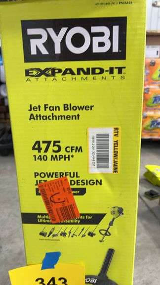 RYOBI JET FAN BLOWER ATTACHMENT IN BOX