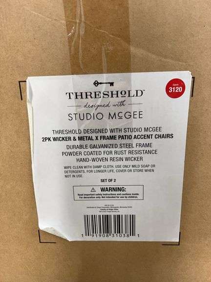 THRESHOLD 2PC WICKER & METAL PATIO CHAIRS IN BOX