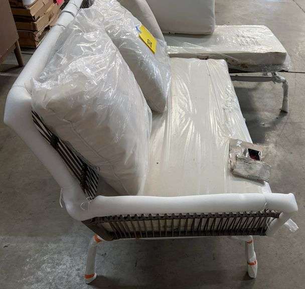 2PC PATIO LOVESEAT - GREY & WHITE