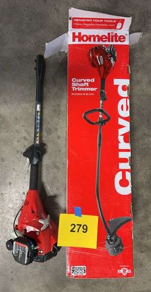 AS IS - HOMELITE CURVED SHAFT TRIMMER (NO BLADE) W/ BOX