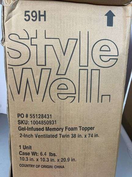 STYLE WELL 2" TWIN MATTRESS TOPPER IN BOX