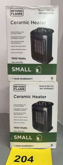 (2) BEYOND FLAME CERAMIC HEATERS IN BOXES