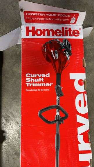 AS IS - HOMELITE CURVED SHAFT TRIMMER (NO BLADE) W/ BOX