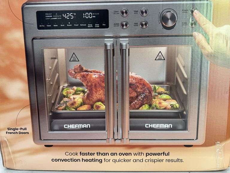 CHEFMAN TOAST-AIR FRENCH DOOR AIR FRYER IN BOX