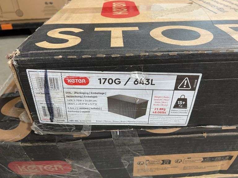 AS IS - (2) KETER DECK BOXES IN BOXES
