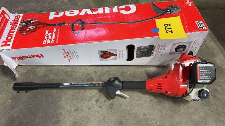 AS IS - HOMELITE CURVED SHAFT TRIMMER (NO BLADE) W/ BOX