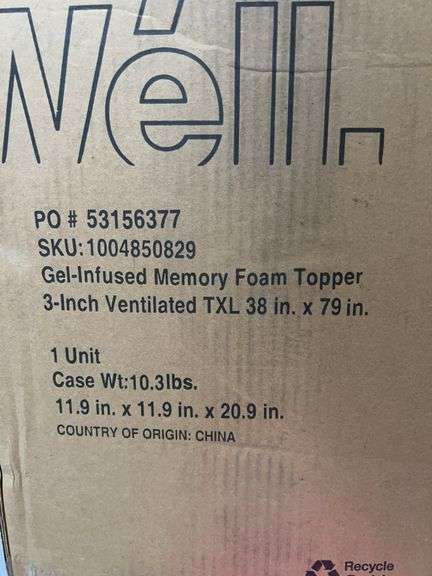 STYLE WELL 3" TWIN XL MATTRESS TOPPER IN BOX