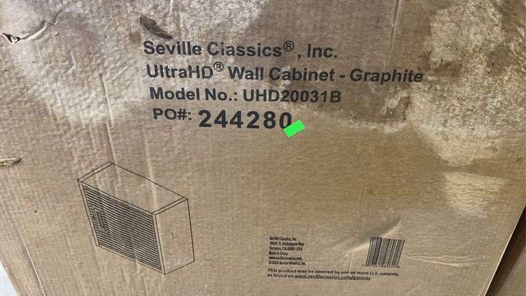 AS IS - (2) SEVILLE CLASSICS WALL CABINETS IN BOXES - GRAPHITE & RED