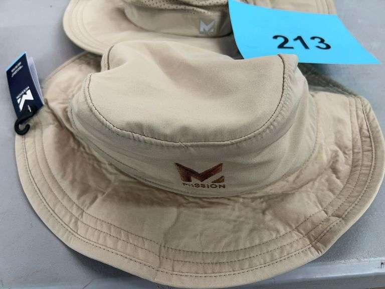 (3) MISSION COOLING HATS - BEIGE