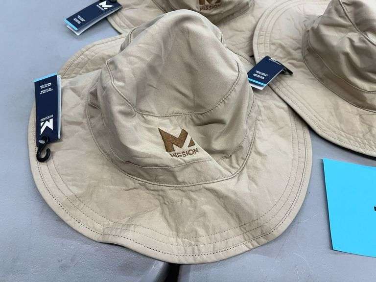 (3) MISSION COOLING HATS - BEIGE