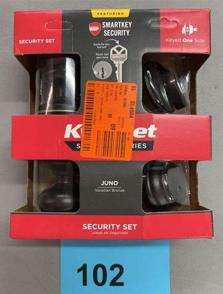 KWIKSET JUNO SECURITY DOOR HARDWARE SET IN BOX - BRONZE