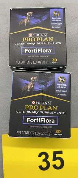 (2) BOXES OF PURINA FORTIFLORA DOG SUPPLEMENTS