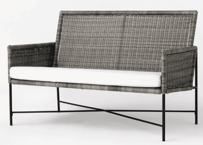 THRESHOLD WICKER & METAL PATIO LOVESEAT IN BOX