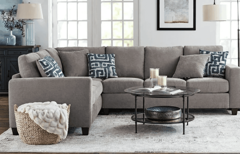 LIVINGSTON 2PC SECTIONAL SOFA IN BOXES - PEWTER