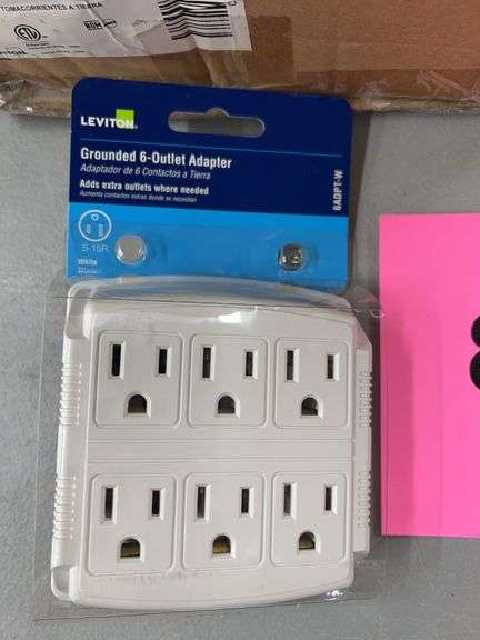 (24) LEVITON GROUNDED 6 OUTLET ADAPTERS