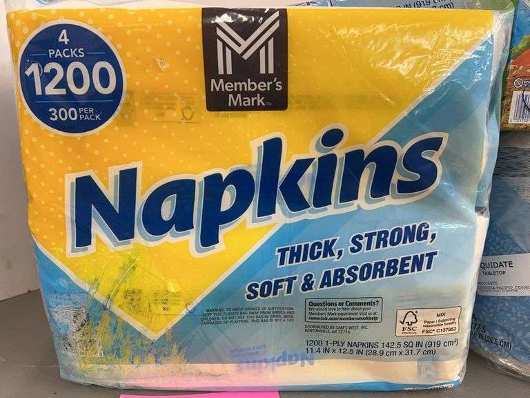 3PC SERVEWARE LOT - NAPKINS, PLATES & ZIPLOC