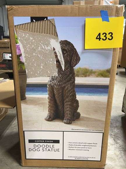 DOODLE DOG STATUE IN BOX - COPPER