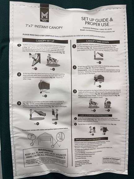 7X7FT INSTANT CANOPY IN BAG - GREEN SMOKE COLOR