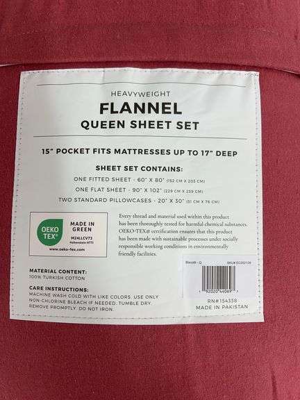 HEAVYWEIGHT FLANNEL QUEEN SHEET SET - PINK