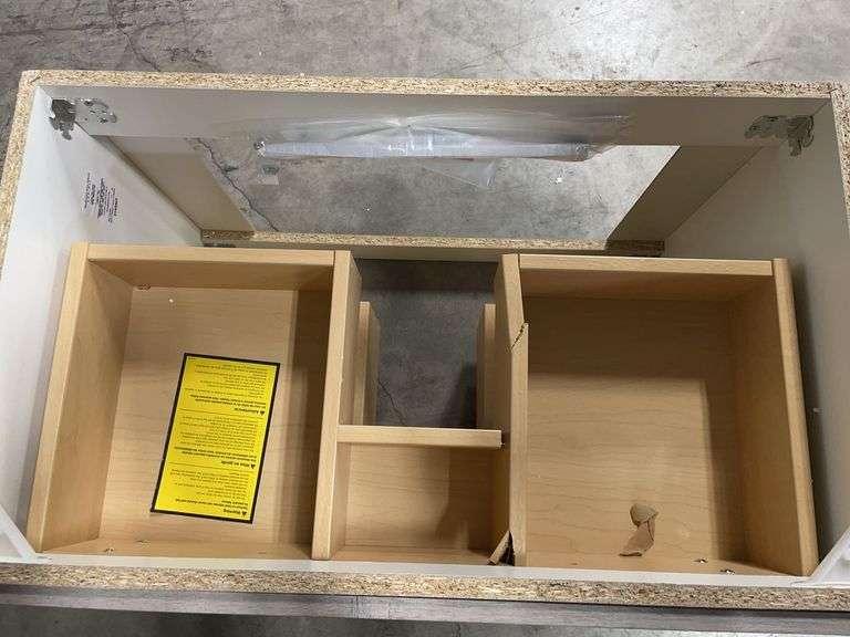 AS IS - DOMANI 2 DRAWER VANITY TOP - GREY & WHITE