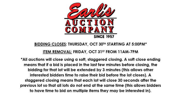 ENDS THURSDAY! ONLINE AUCTION 10/24-10/30 (ORANGE)