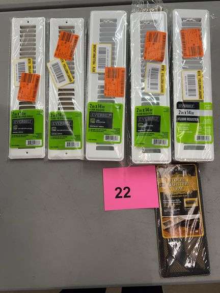 (5) FLOOR REGISTERS & (1) TRAP