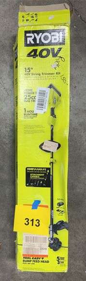 RYOBI 15" 40V STRING TRIMMER KIT IN BOX