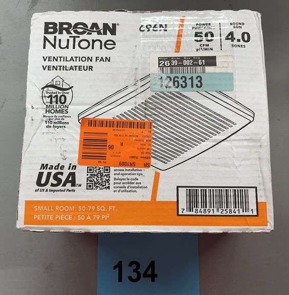 BROAN NUTONE VENTILATION FAN IN BOX