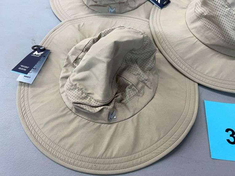 (3) MISSION COOLING HATS - BEIGE