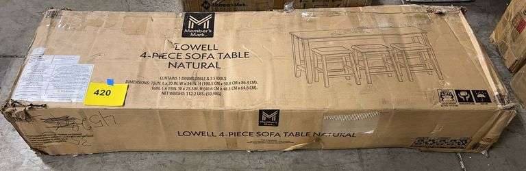 LOWERLL 4PC SOFA TABLE IN BOX - NATURAL