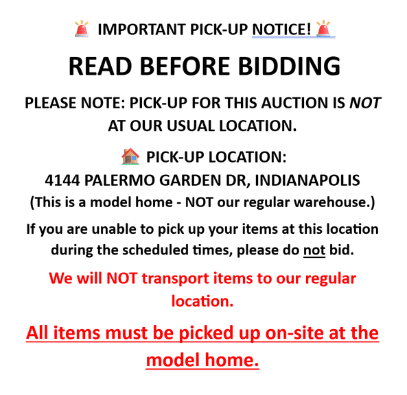 PICK UP AT THE MODEL HOME