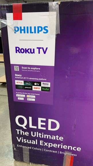 PHILIPS 75" QLED ROKU TV IN BOX