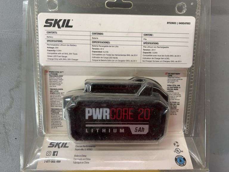 (2) SKIL PWRCORE 20V LITHIUM BATTERIES