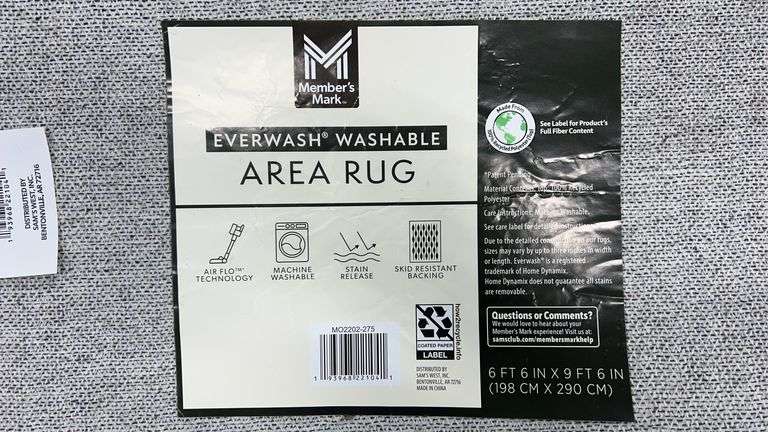 EVERWASH 7FTx10FT WASHABLE AREA RUG